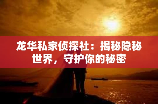 龙华私家侦探社：揭秘隐秘世界，守护你的秘密