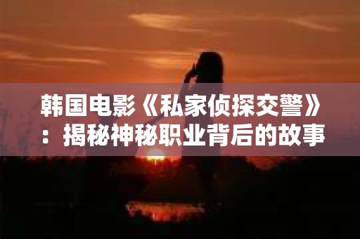 韩国电影《私家侦探交警》：揭秘神秘职业背后的故事
