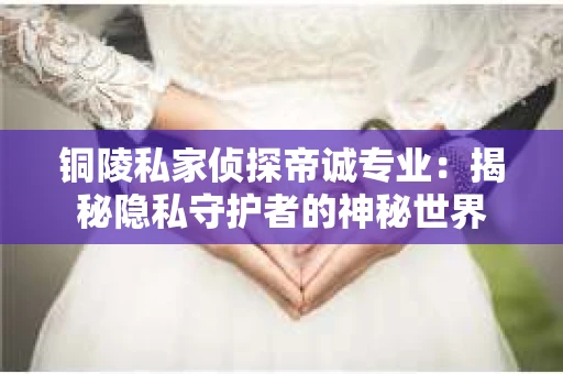 铜陵私家侦探帝诚专业：揭秘隐私守护者的神秘世界