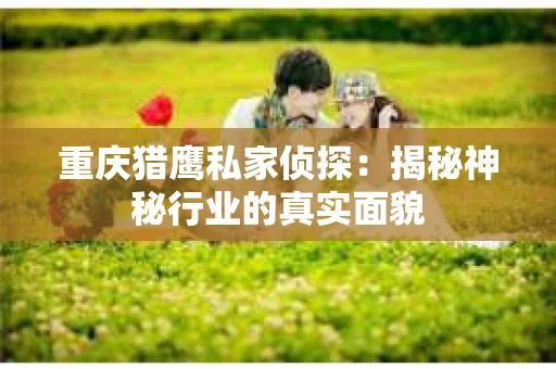 重庆猎鹰私家侦探：揭秘神秘行业的真实面貌