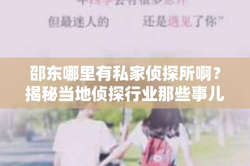 邵东哪里有私家侦探所啊？揭秘当地侦探行业那些事儿