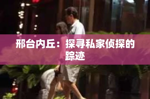 邢台内丘：探寻私家侦探的踪迹