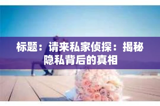 标题：请来私家侦探：揭秘隐私背后的真相