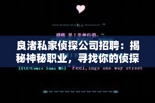 良渚私家侦探公司招聘：揭秘神秘职业，寻找你的侦探梦
