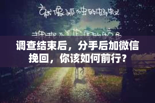 调查结束后，分手后加微信挽回，你该如何前行？