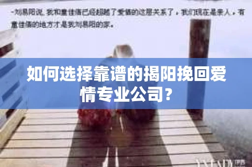 如何选择靠谱的揭阳挽回爱情专业公司？
